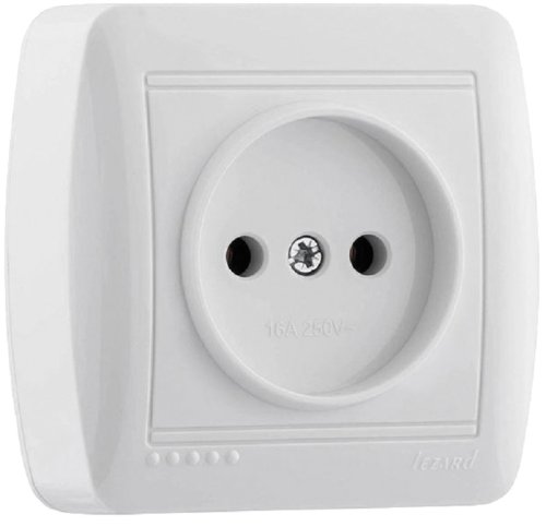 Розетка без заземления накладная Lezard Demet 1-м. белый картинка